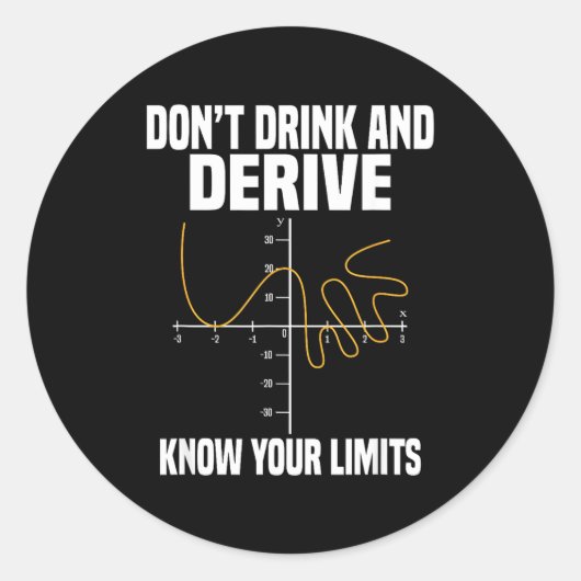 Dont Drink And Derive And Know Your Limit  ラウンドシール (正面)