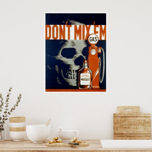 Don't Drink & Drive 1937 WPA ポスター (キッチン)