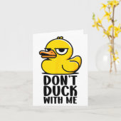Don't Duck With Me, Rubber Ducky Funny Meme Cool D カード (黄色い花)