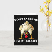 Don't E Me I Fart Easily Funny Sarcasm Humor Chick カード (黄色い花)
