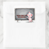 "Don't Eat The Crayons" Pig Classroom Sticker スクエアシール (バッグ)