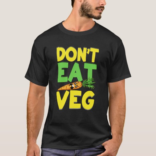 Don't Eat Veg Angry Carrot Costume Vegans Tシャツ (正面)