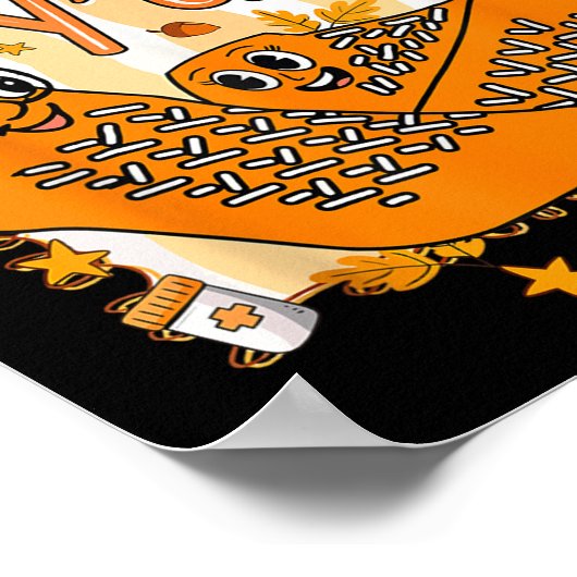 Dont Fall Yall Nurse Life Socks Thanksgiving Autum ポスター (角)