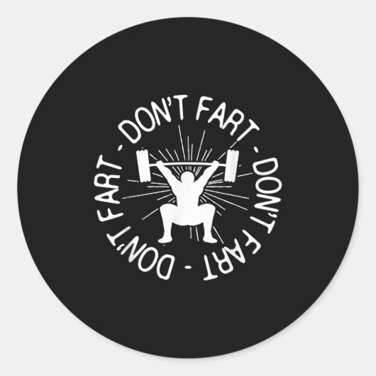 Dont Far Funny Fitness Gym Gift  ラウンドシール (正面)