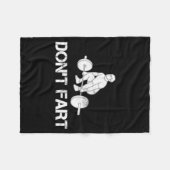 Dont Fart Funny Weight Lifting Gym Workout Fitnes  フリースブランケット (正面(横))