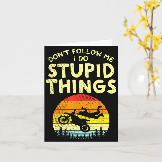 Dont Follow Me Stud Things Funny Motocross Dirt Bi カード (黄色い花)