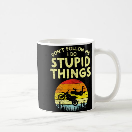 Dont Follow Me Stud Things Funny Motocross Dirt Bi コーヒーマグカップ (右)