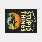 Dont Follow Me Stud Things Funny Motocross Dirt Bi フリースブランケット (正面(横))
