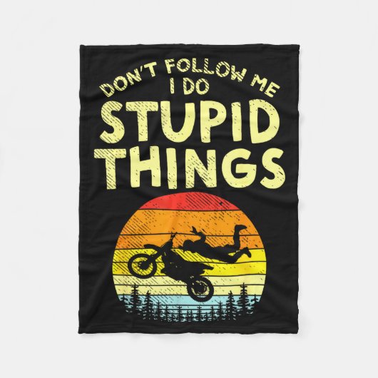 Dont Follow Me Stud Things Funny Motocross Dirt Bi フリースブランケット (正面)