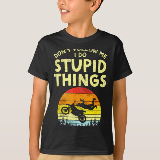 Dont Follow Me Stud Things Funny Motocross Dirt Bi Tシャツ (正面)