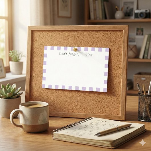 Don't Forget Darling | Cute Lavender Check ポストイット