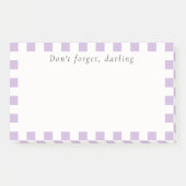 Don't Forget Darling | Cute Lavender Check ポストイット (正面)