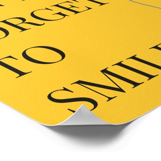 Don't Forget To Smile | Yellow Cute Smile Balloon ポスター (角)