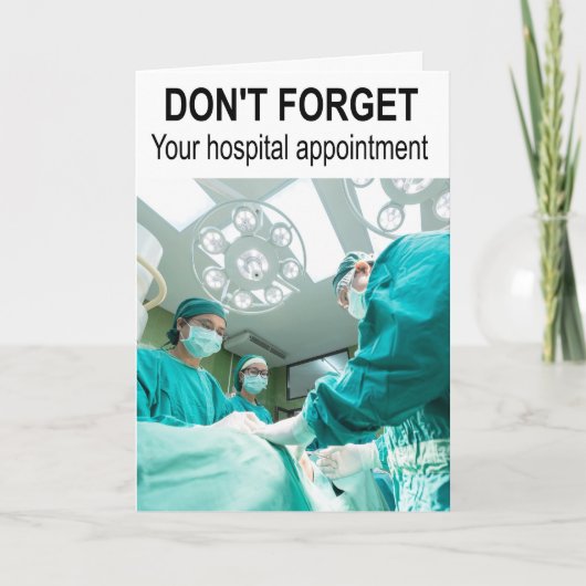 Don't forget your hospital appointment. カード (正面)