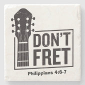 Don't fret （フィリップ4:6-7）ギター ストーンコースター (正面)