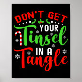 Don't Get Your Tinsel In A Tangle Black Uni Christ ポスター (正面)