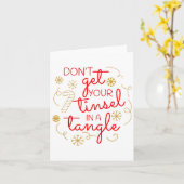 Don't Get Your Tinsel In A Tangle Christmas Raglan カード (黄色い花)