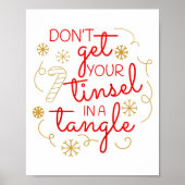 Don't Get Your Tinsel In A Tangle Christmas Raglan ポスター (正面)