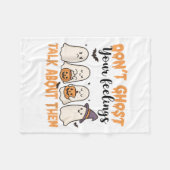 Don't Ghost Your Feelings Mental Health Awareness フリースブランケット (正面(横))