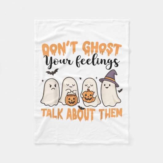 Don't Ghost Your Feelings Mental Health Awareness フリースブランケット (正面)