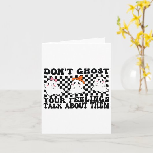 Don't Ghost Your Feelings Talk About Them Spooky H カード (黄色い花)