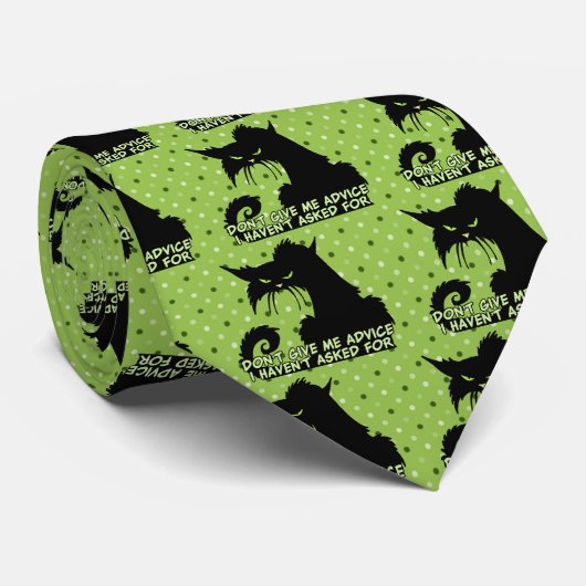 Don't Give Me Advice Angry Cat Saying ネクタイ (ロール)