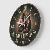 Don't Give Up Boxing Gloves ラージ壁時計 (傾斜)