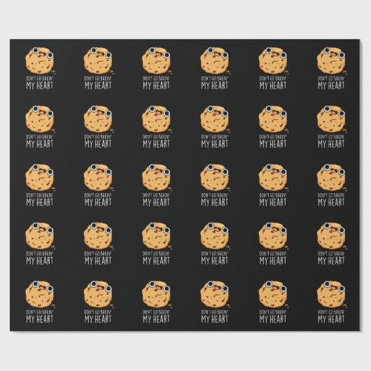 Don't Go Bakin私のハートおもしろいクッキープンダークBG ラッピングペーパー (フラット)