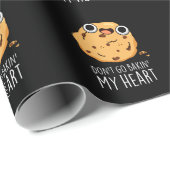 Don't Go Bakin私のハートおもしろいクッキープンダークBG ラッピングペーパー (ロールコーナー)