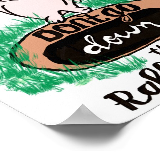 Dont Go Down The Rabbit Hole Womens Red  ポスター (角)