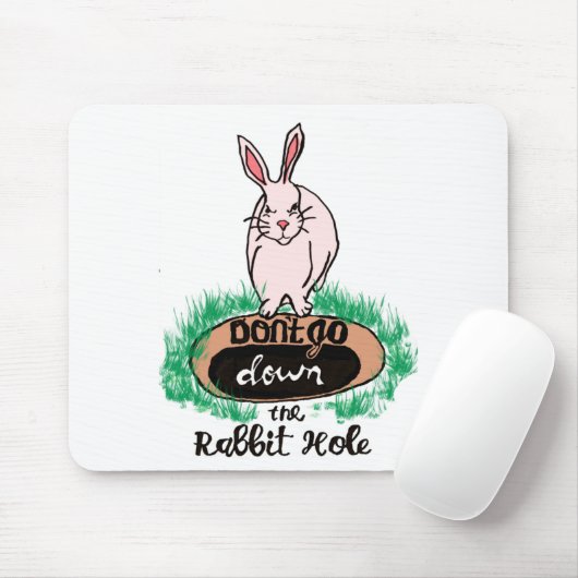 Dont Go Down The Rabbit Hole Womens Red  マウスパッド (マウス)