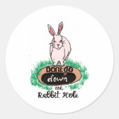 Dont Go Down The Rabbit Hole Womens Red  ラウンドシール (正面)