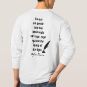 Don't Go Gentle -- Dylan Thomas引用文-- Tシャツ (裏面)