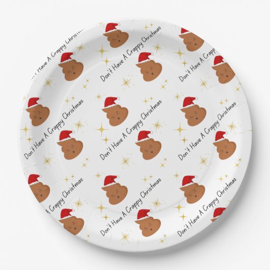Don't Have A Crappy Christmas Party Plates style 3 ペーパープレート (正面)