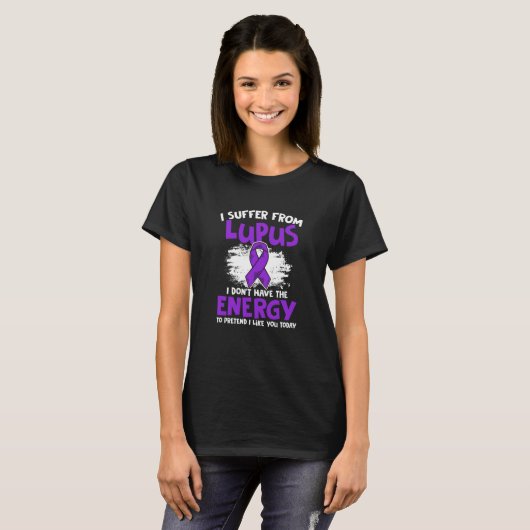 Don't Have Energy Lupus Purple Ribbon Lupus Awaren Tシャツ (正面フル)