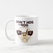 Don't Hog The Nog! Funny Christmas Eggnog Moose Mu コーヒーマグカップ (左)