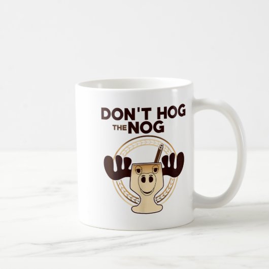 Don't Hog The Nog! Funny Christmas Eggnog Moose Mu コーヒーマグカップ (右)