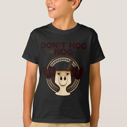 Don't Hog The Nog! Funny Christmas Eggnog Moose Mu Tシャツ (正面)
