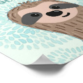 Don't Hurry Be Slothy Cute Sloth Quote ポスター (角)