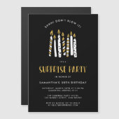 Don't It吹金ゴールドグリッターサプライズ誕生日パーティー マグネット招待状 (正面/裏面)