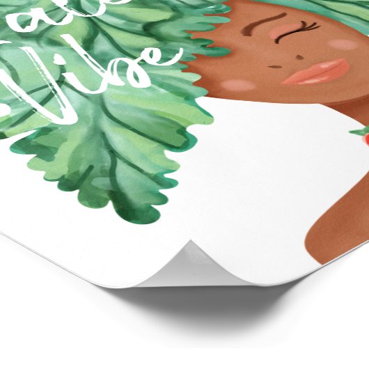 Don't Kaleマイヴィーブウォーターカラーケール美しい女性 ポスター (角)