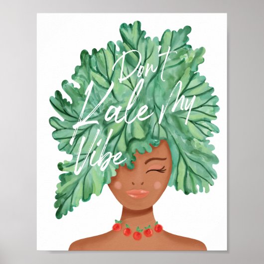 Don't Kaleマイヴィーブウォーターカラーケール美しい女性 ポスター (正面)
