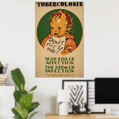 Dont Kiss Me Tuberculosis WPA Vintage Health ポスター (ホームオフィス)