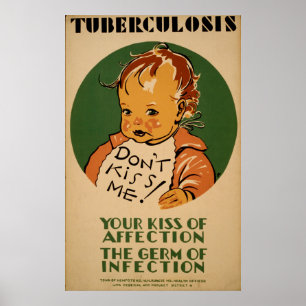 Dont Kiss Me Tuberculosis WPA Vintage Health ポスター