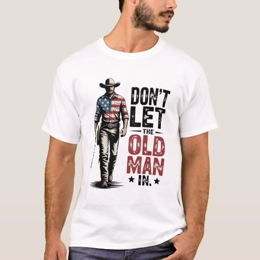 Don't Let The Old Man in ビンテージアメリカ国旗 Tシャツ (正面)