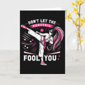 Don't Let The Ponytail Fool You Girl Women Karate  カード (黄色い花)