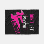 Don't Let The Ponytail Fool You Karate Girl Funny  フリースブランケット (正面(横))