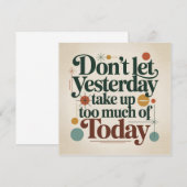 Don't Let Yesterday Take Up Too Much Of Today 招待状 (正面/裏面)