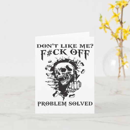 Don't Like Me_ F#ck Off Problem-solved Funny Humor カード (黄色い花)