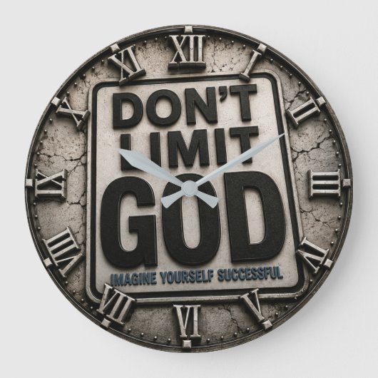 Don't Limit God Faith Motivation Gift ラージ壁時計 (正面)